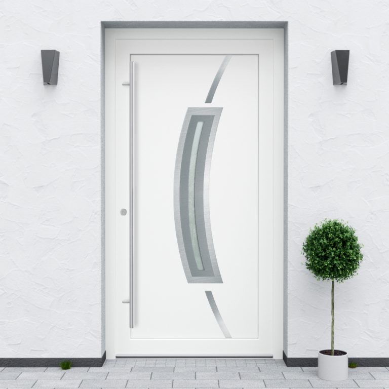 Türfüllung Design 1141 in Weiß mit Glaseinsatz