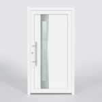 Türfüllung Design 715 in Weiß mit schmalem Glaseinsatz