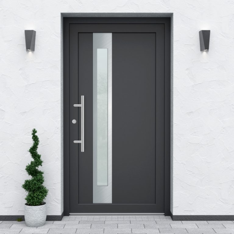 Türfüllung Design 715 in Anthrazit mit schmalem Glaseinsatz