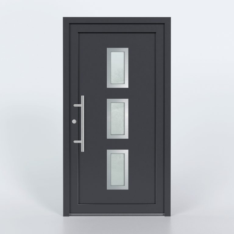 Türfüllung Design 8541 in Anthrazit mit 3 Glaseinsätzen