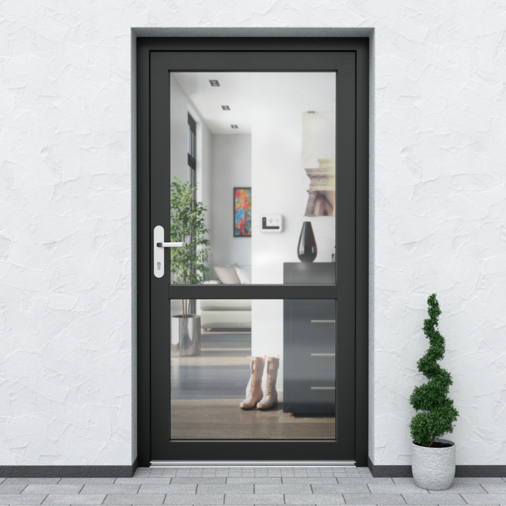 Nebeneingangstür aus Kunststoff im Design N20 in Anthrazit